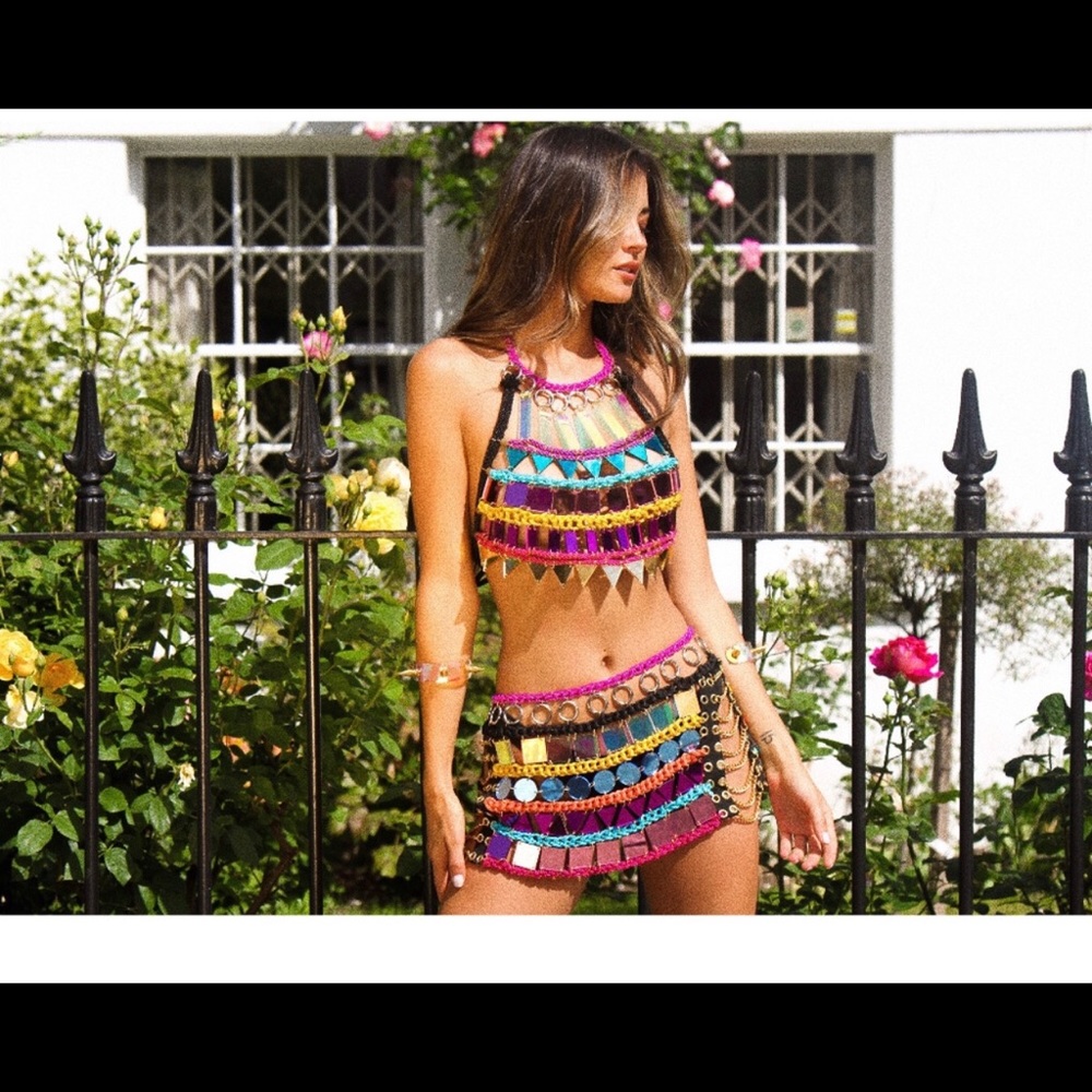 SAVANNAH Mirror Festival, EDC, Coachella, Burning Man Sexy Costume 2-Piece Set. - Picture 6 of 6